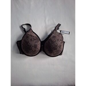 Curvy Couture bra 42G Style 1310 Black With Tan Lace Underwire Padded